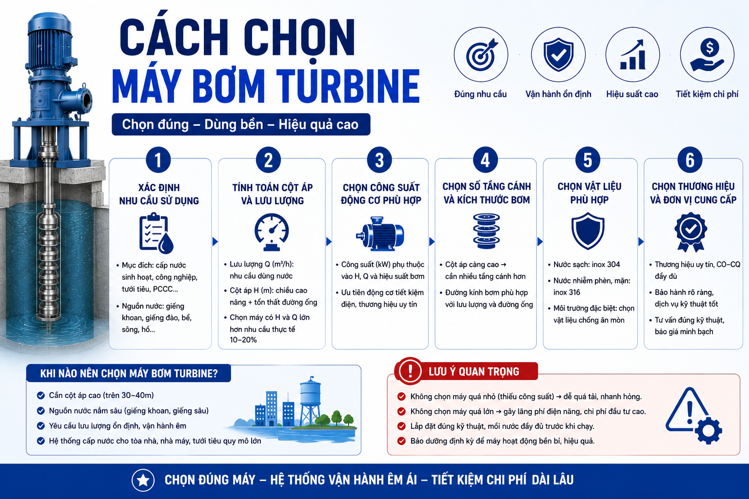 cách chọn máy bơm turbine