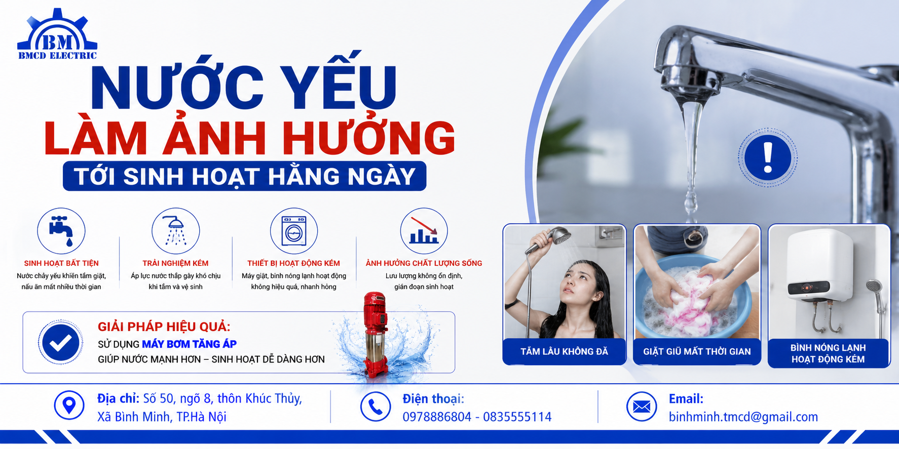 Nước yếu làm ảnh hưởng đến sinh hoạt và sản xuất