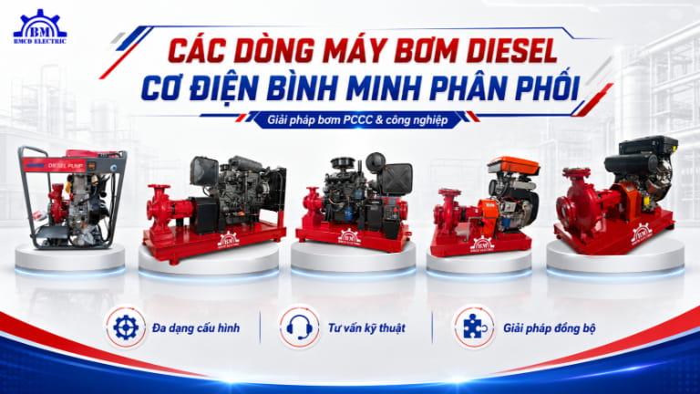 Các dòng máy bơm diesel Cơ Điện Bình Minh phân phối